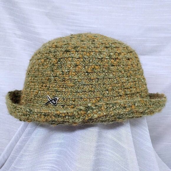 Betmar New York Vintage Women's Olive Green Wool Blend Knit Bucket Hat With Logo - Picture 4 of 11